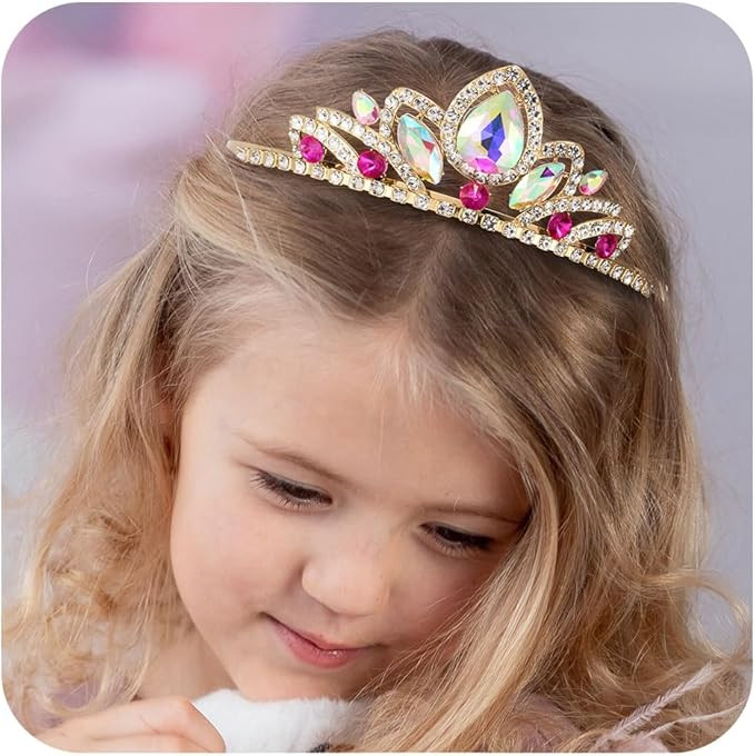 SWEETV Princess Tiara for Little Girls,Tiara Crown Headband Birthday Party Prom Costume Accessori... | Amazon (US)