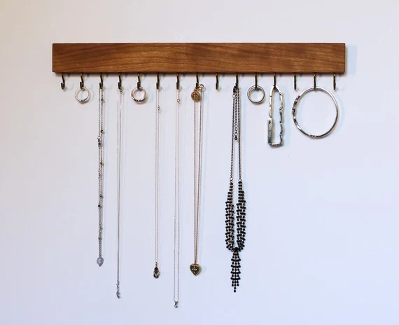 Cherry NATURAL Wood Wall Jewelry Organizer / Necklace Bracelet | Etsy | Etsy (US)