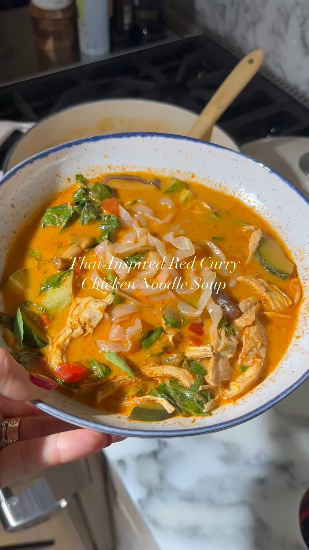 Cozy up with a bowl of **Thai Red Curry Chicken Noodle Soup** 🍜✨ A fragrant, coconut-y broth infused with red curry, lemongrass, and lime, packed with tender chicken, bok choy, and shiitake mushrooms. Ladle it over your fave noodles and top with fresh cilantro + a squeeze of lime. Perfectly warming, light yet satisfying! 🌿🔥

https://thedefineddish.com/thai-inspired-red-curry-chicken-zoodle-soup/

#WeeknightDinner #HealthyComfortFood #ThaiCurrySoup

#LTKHome #LTKWatchNow #LTKSpringSale