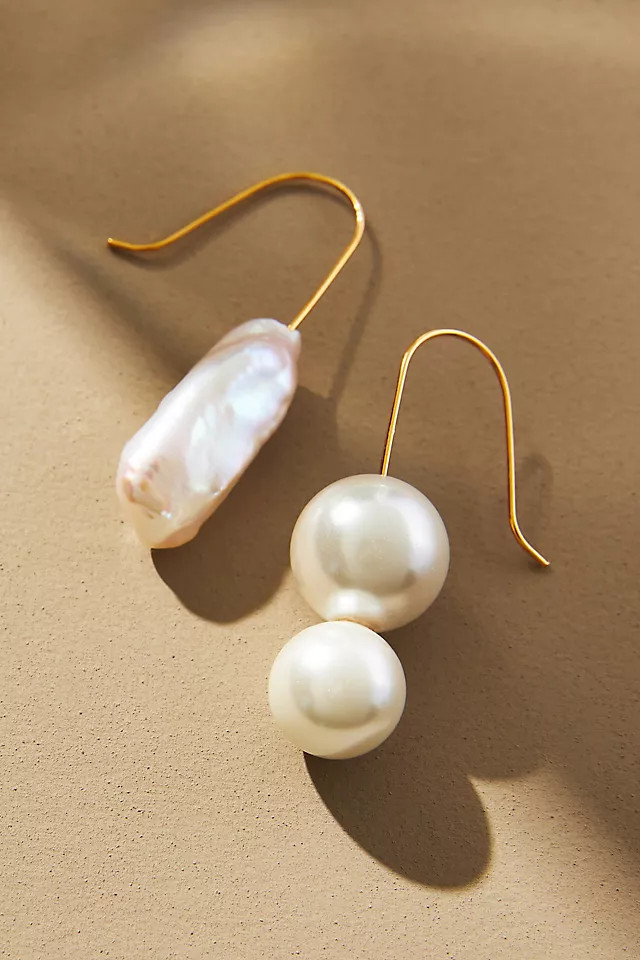 Asymmetrical Pearl Drop Earrings | Anthropologie (US)