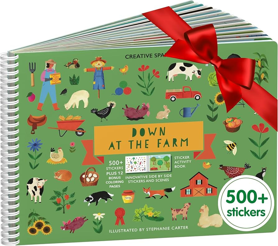 Cupkin Farm Animal Sticker Book Activity for Kids, Toddler Airplane Travel Essentials, 500+ Horse... | Amazon (US)