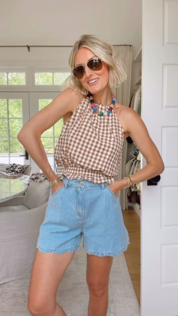 Cannot believe both this gingham top & these denim shorts are Amazon finds! 👏🏼 Super affordable & so cute! Wearing S in top & 6 in the shorts!

Loverly Grey, gingham top, denim shorts, summer outfit, Amazon

#LTKSeasonal