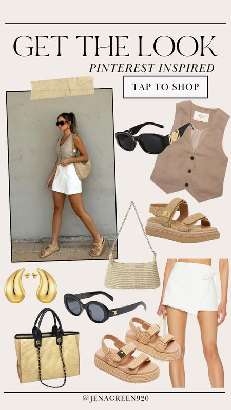 Get The Look | Pinterest Outfit | Summer Outfit Inspo | Vest Outfit | White Skort | Summer Sandals

#LTKshoecrush #LTKfindsunder100 #LTKstyletip