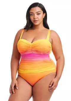 Bleu Rod Beattie Beat The Heat Shirred Bandeau One Piece Swimsuit | Belk