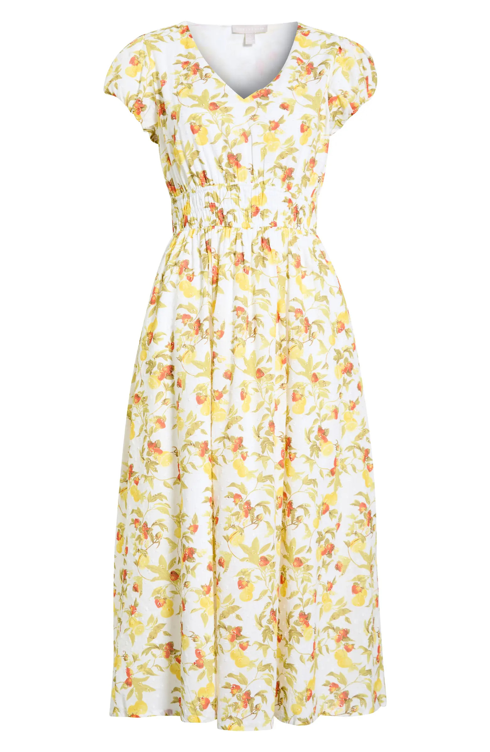 Puff Sleeve Midi Dress | Nordstrom