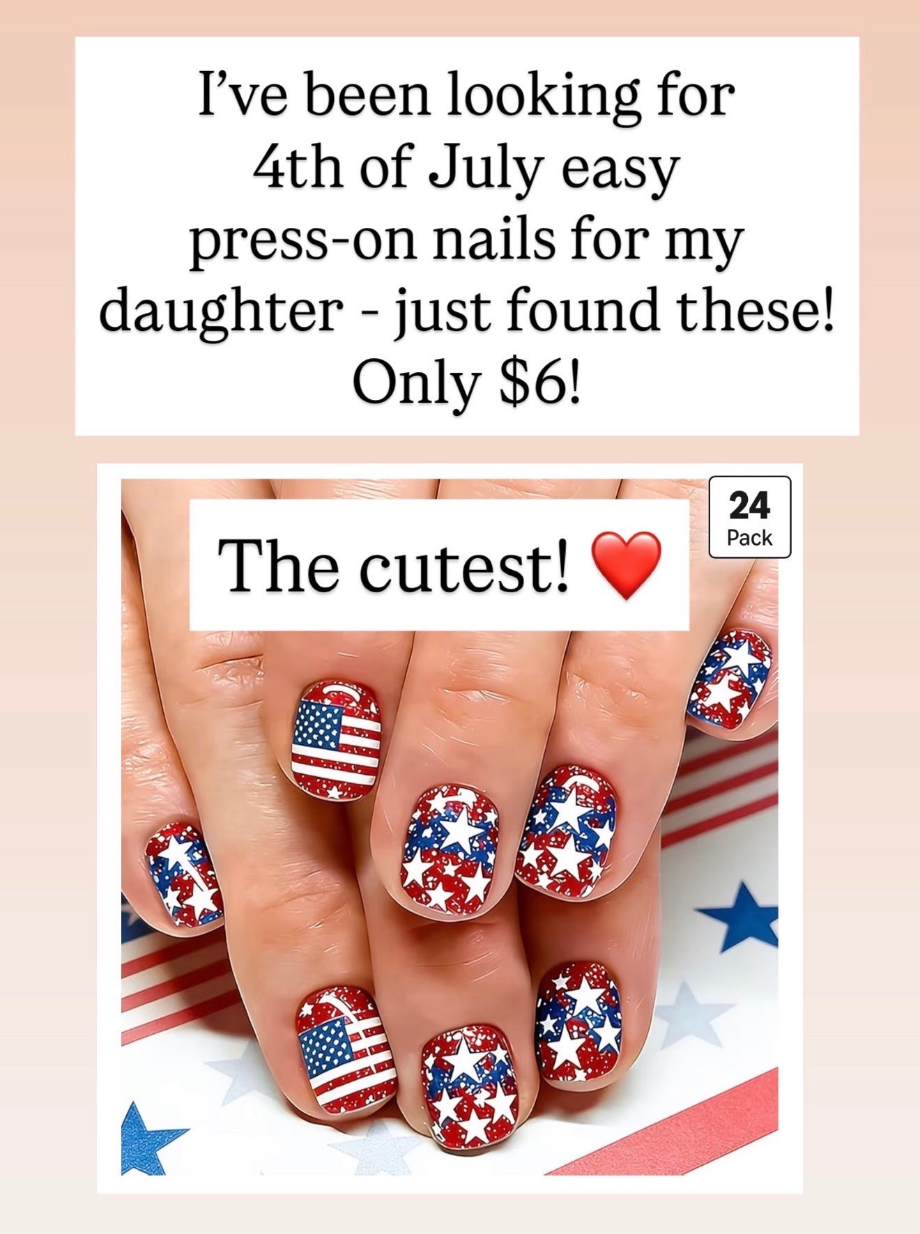 Obsessed with these cute press on nails for girls for the 4th of July!

#LTKKids #LTKBeauty