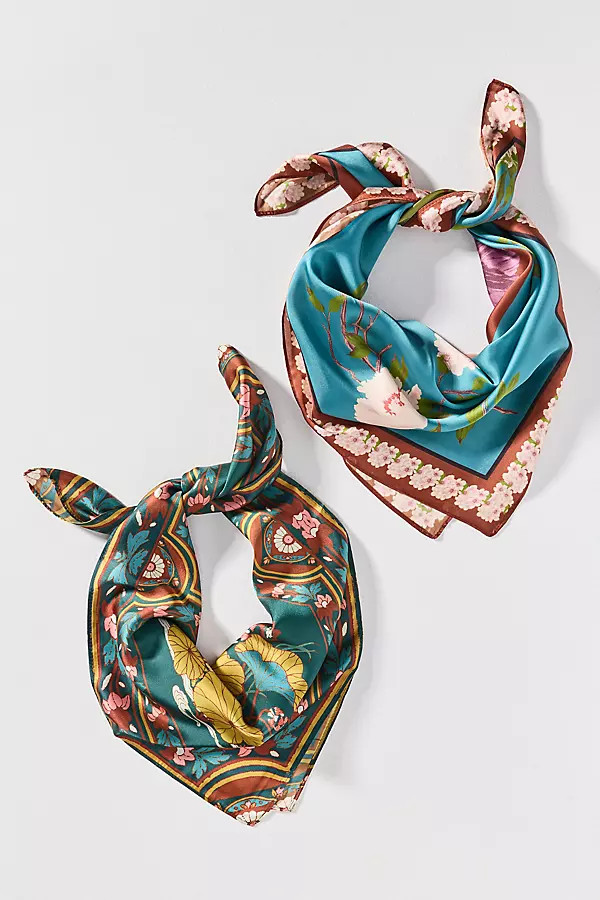 Silken Printed Hair Scarves, Set of 2 | Anthropologie (US)