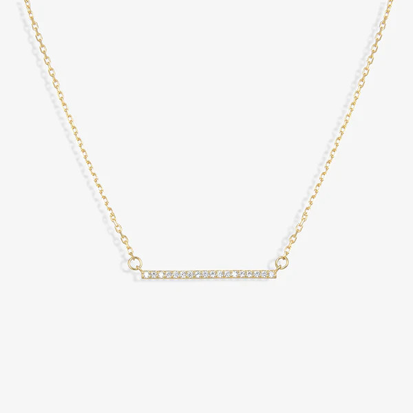 Alicia Pavé Crystal Bar Pendant Necklace | Victoria Emerson