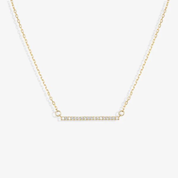 Alicia Pavé Crystal Bar Pendant Necklace | Victoria Emerson