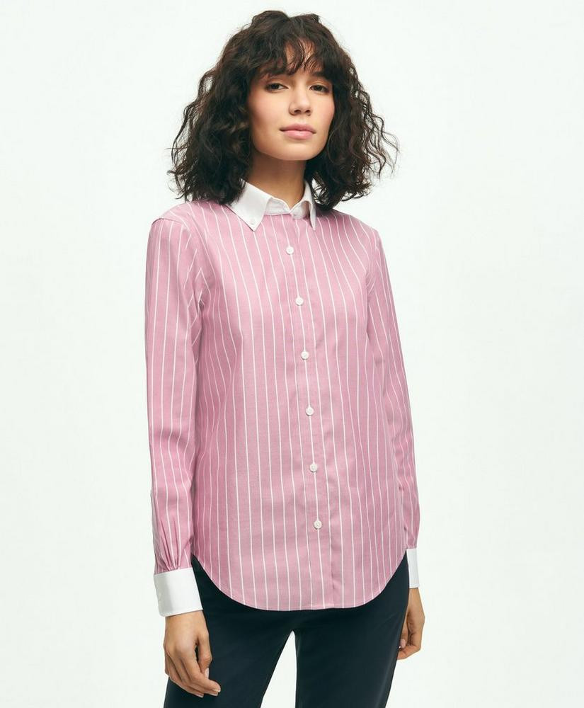 Classic Fit Non-Iron Stretch Supima® Cotton Stripe Shirt | Brooks Brothers