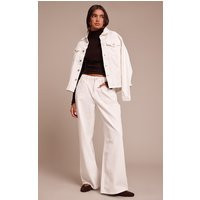 White Mid Rise Slouchy Wide Leg Jeans | PrettyLittleThing US