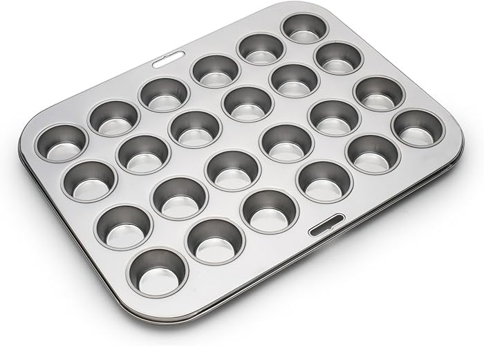 Fox Run Mini Muffin and Cupcake Pan, 24 Mini Cups, Stainless Steel Baking Pan, 10.5 x 13.75 x 1.5... | Amazon (US)