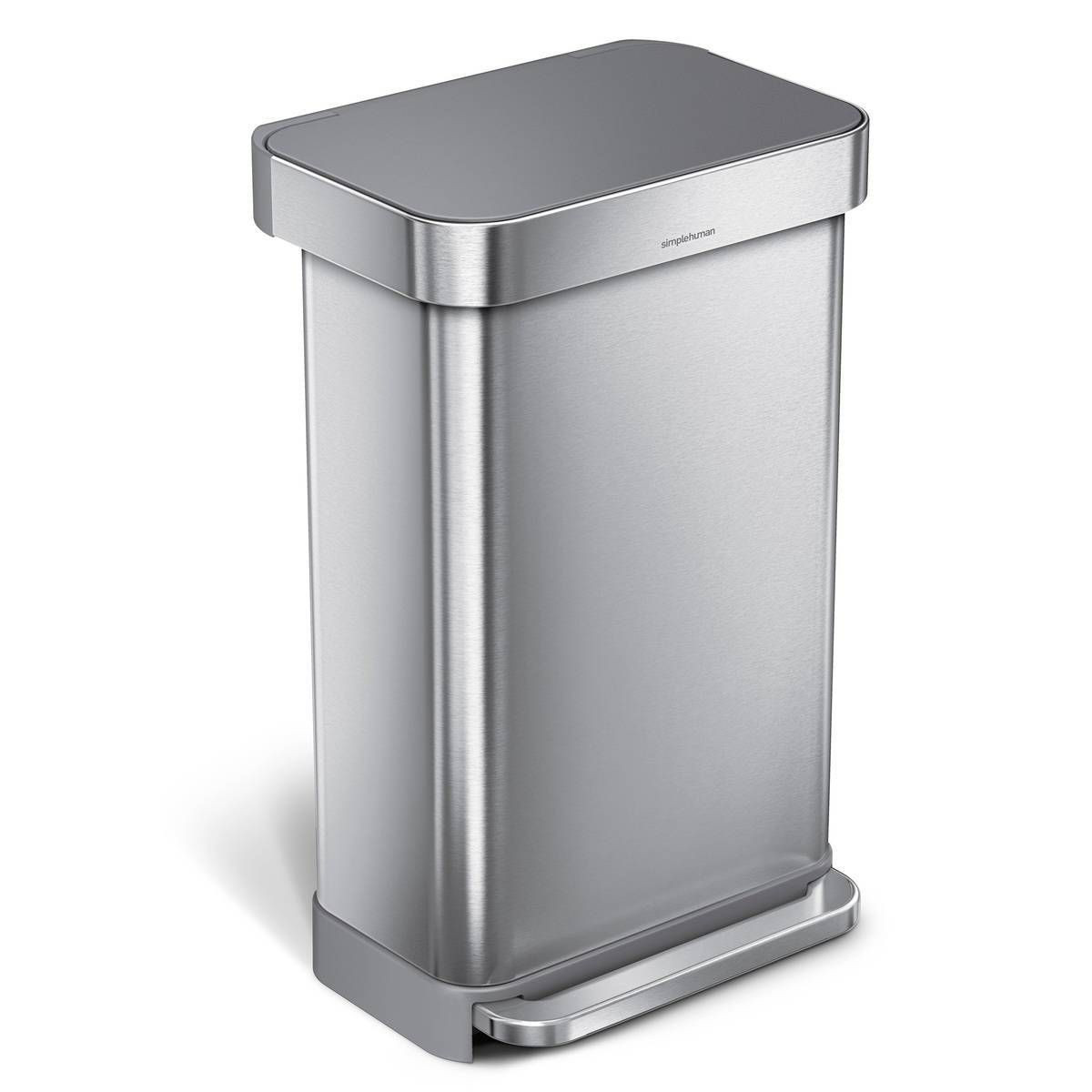 simplehuman 45L Kitchen Step Trash Can with Liner Pocket Stainless Steel with Fingerprint Proof F... | Target