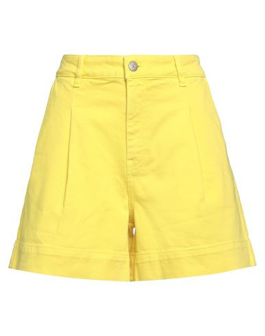 P. a.r. o.s. h. Woman Denim shorts Yellow Size S Cotton, Elastane | YOOX (US)