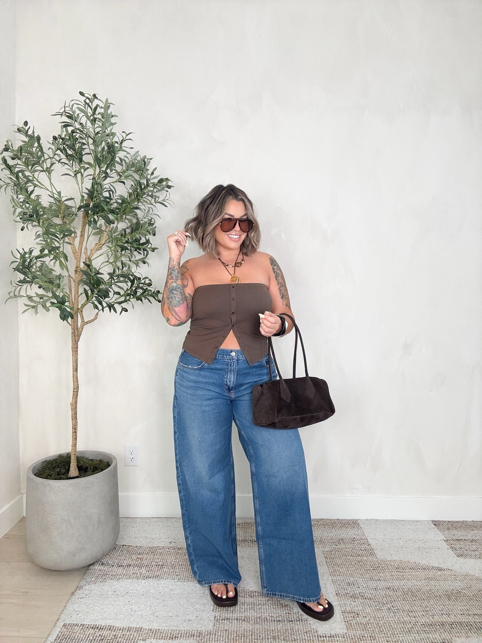 Top L 
Jeans 14 tall the waist is really big I bought these awhile ago when I was a little bigger. I could def do a 12 tall right now.

#LTKSaleAlert #LTKMidsize #LTKTall