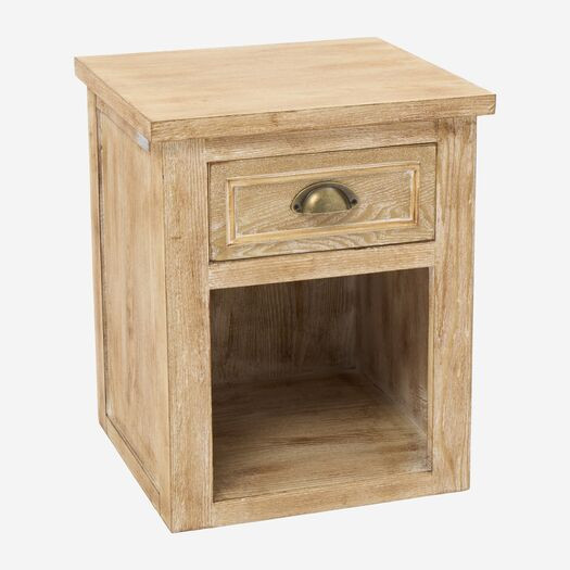 Wooden One Drawer Bedside Table 59x40cm | TK Maxx