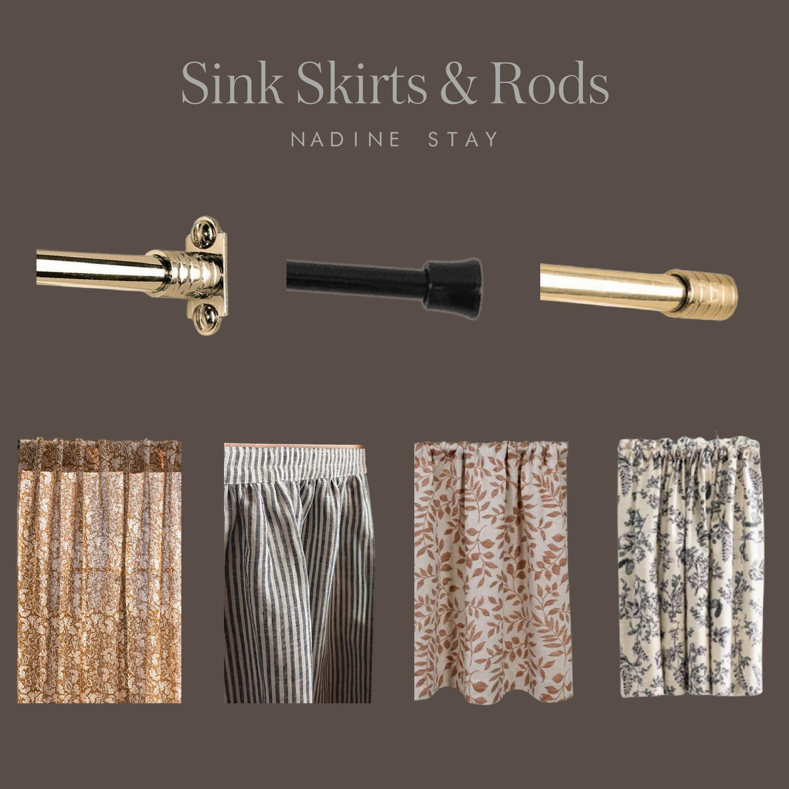 Sink skirts are making a comeback! Shop my favorite cafe curtain rods, cafe curtains, and fitted sink skirts.  

 #LTKHome