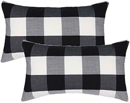NAVIBULE Set of 2 Buffalo Check Plaid Cushion Cases Farmhouse Decorative Rectangle Throw Pillow C... | Amazon (US)