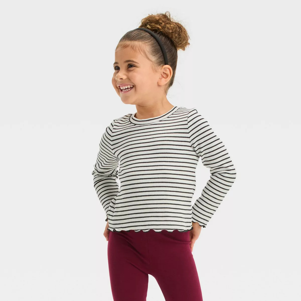 Toddler Girls' Rib Long Sleeve T-Shirt - Cat & Jack™ | Target