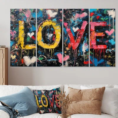 Love Pop Art Graffiti Artwork - Pop Art Wall Art Print Set | Wayfair North America