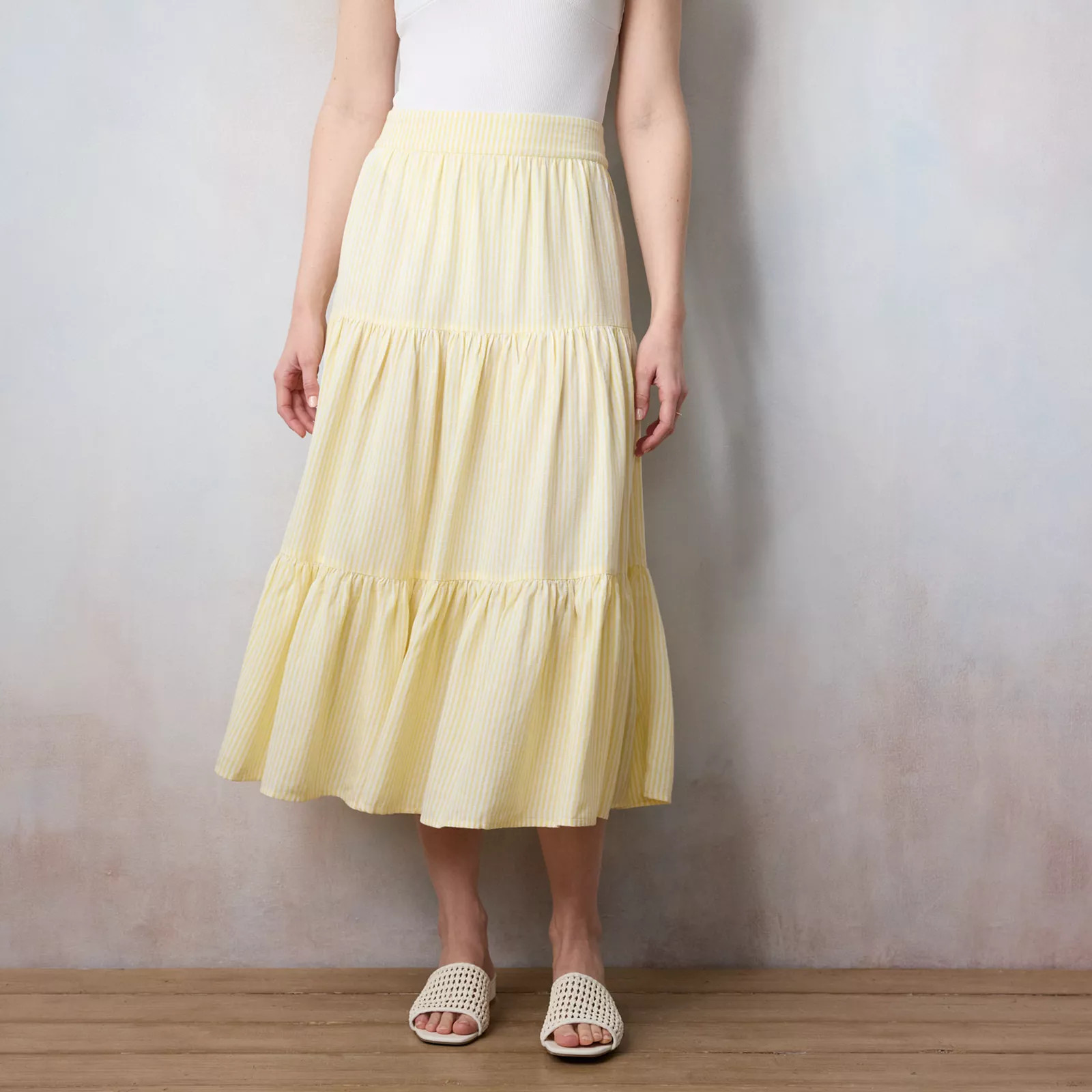 Women's LC Lauren Conrad Tiered Midi Skirt | Kohl's