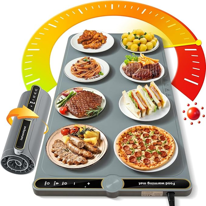 Warming Mat for Food extra large, Silicone Heating Mat For Food, 15"x31.6" Foldable Food Warming ... | Amazon (US)