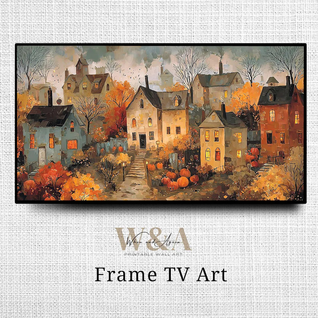 Autumn-halloween Village Frame TV Art Whimsical Fall Season (screensaver, Digital Download Tv99) ... | Etsy (US)