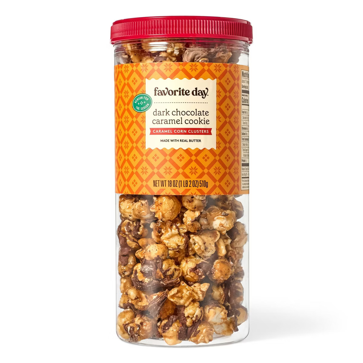 Christmas Dark Chocolate Caramel Cookie Caramel Corn Clusters Popcorn - 18oz - Favorite Day™ | Target