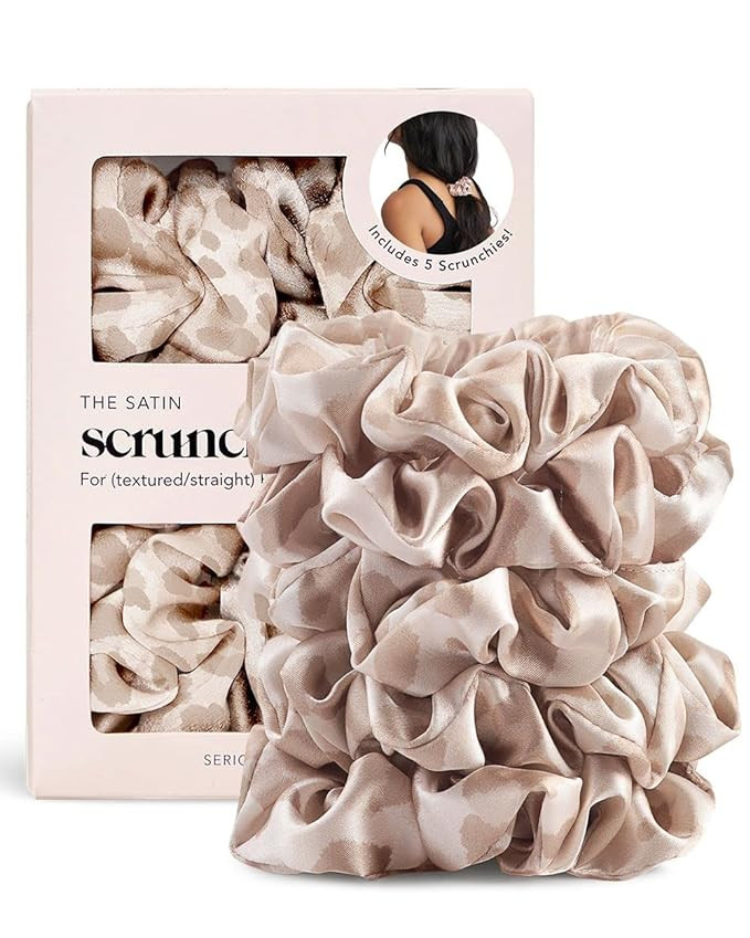 Kitsch Satin Hair Scrunchies for Women - Softer Than Silk Scrunchies for Hair | Satin Scrunchies ... | Amazon (US)
