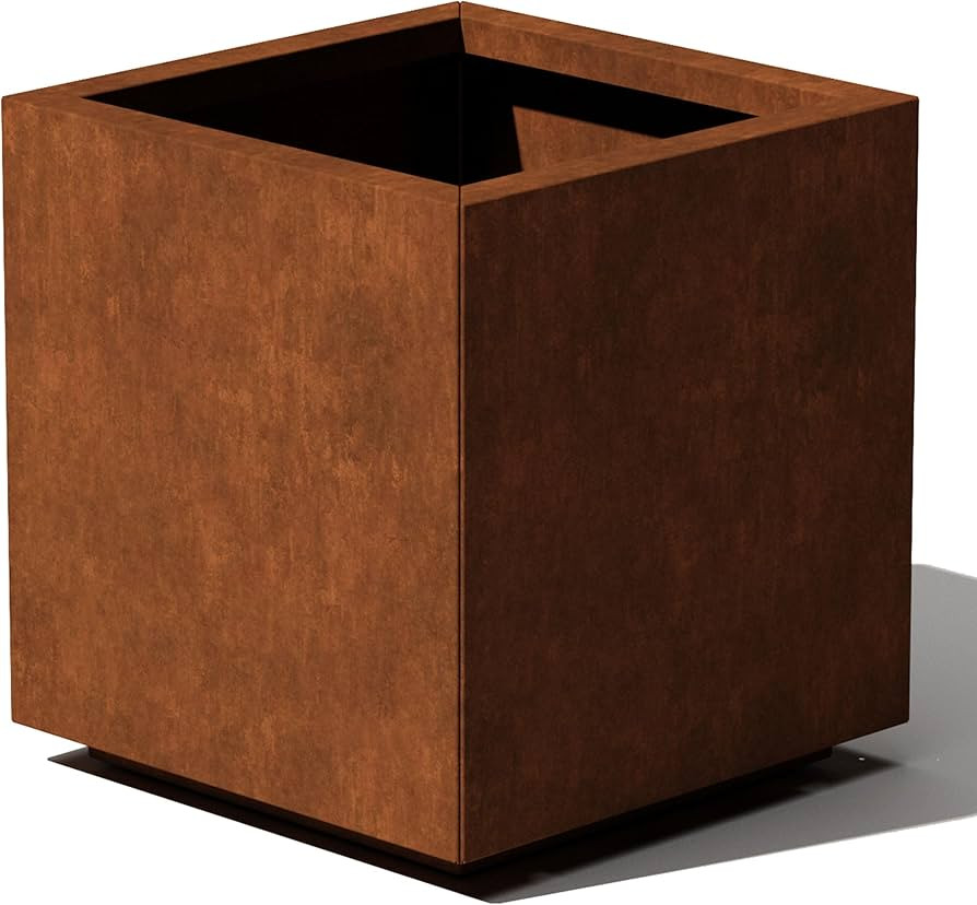 Veradek Corten Steel Series Cube Planter - Square Metal Planter for Outdoor Patio/Garden | Natura... | Amazon (US)