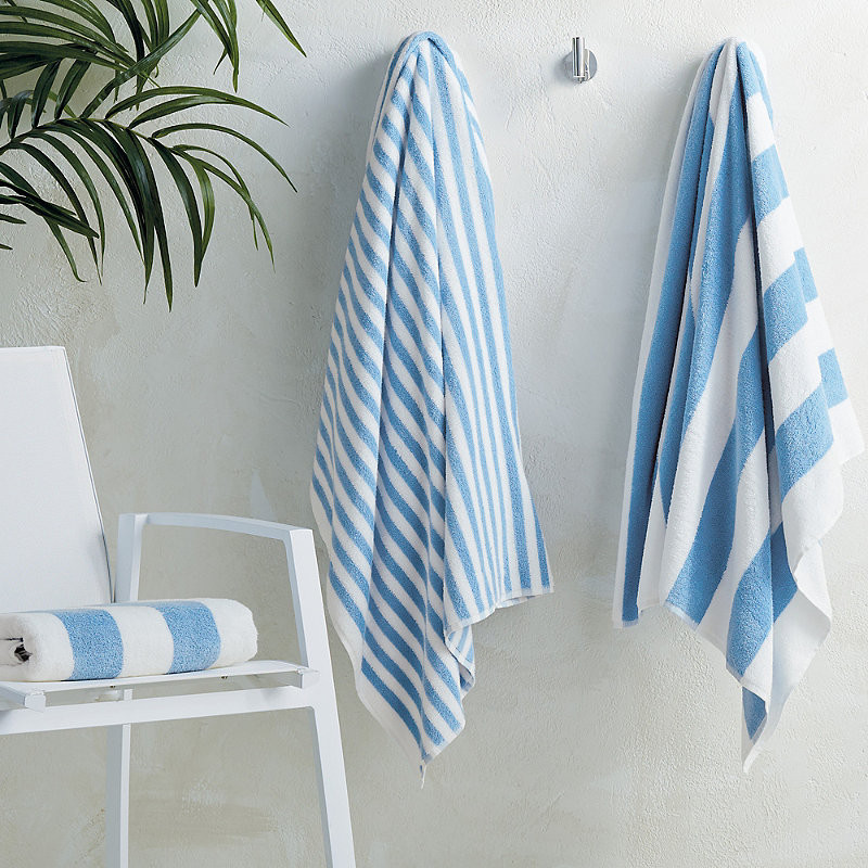 Set of 2 Classic Stripe Beach Towels - Fog - Frontgate Resort Collectionâ¢ | Frontgate
