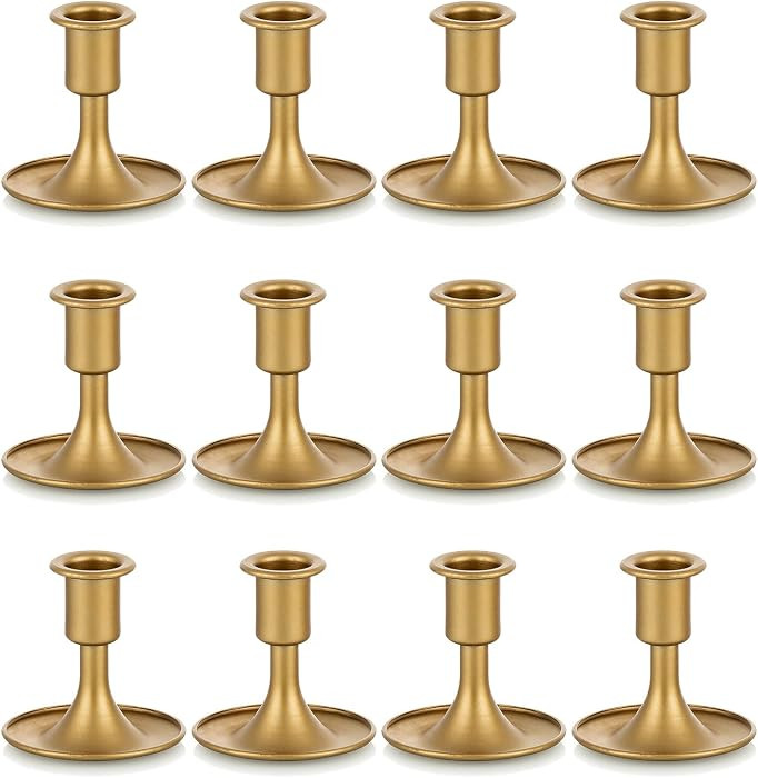 Candlestick Holders Taper Candle Holders, Romadedi Gold Candle Stick Candle Holder for Table Cent... | Amazon (US)