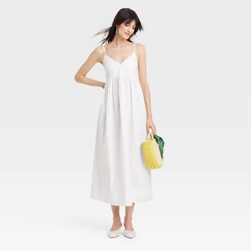 Women's Seersucker Maxi A-Line Dress - A New Day™ | Target