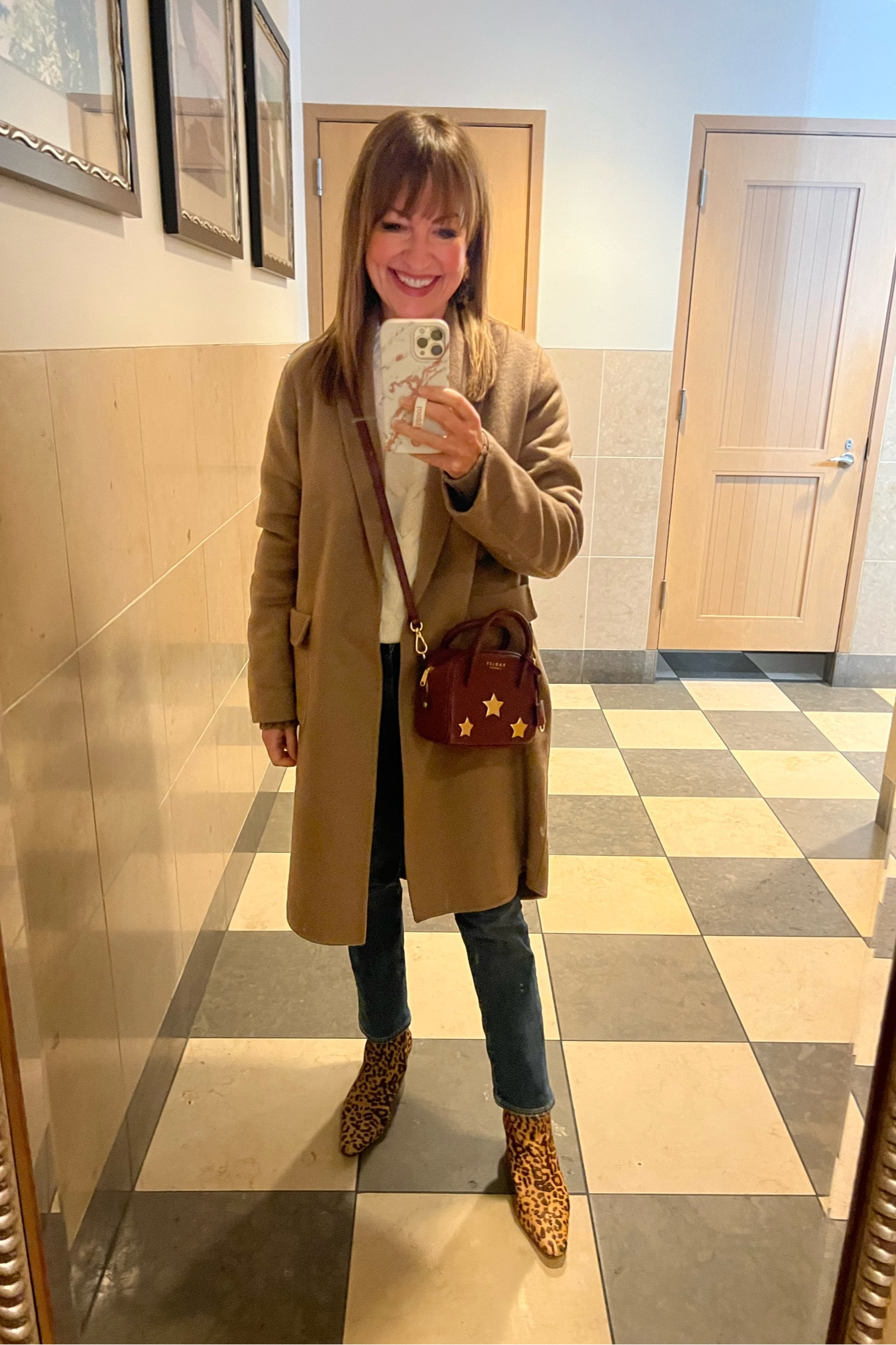 Shopping outfit!! This cozy coat is perfect for an outdoor shopping mall! 

Splendid, Kohl’s, Steve Madden, camel coat, beige sweater, straight leg jeans 

#LTKStyleTip #LTKOver40 #LTKHoliday