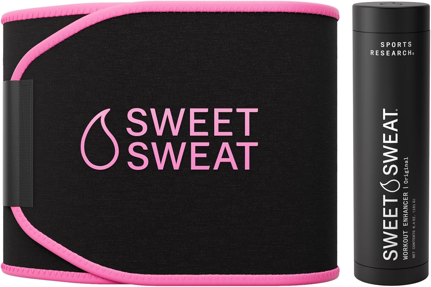 Sports Research Sweet Sweat Original Waist Trimmer (Pink, Medium) & Sweet Sweat Original Stick (6... | Amazon (US)