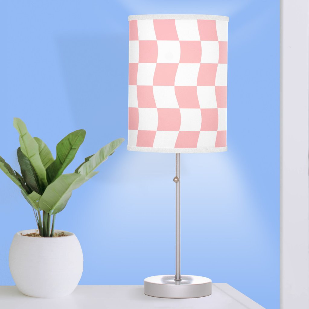 Teen Girl Pink White Wavy Checkerboard | Zazzle
