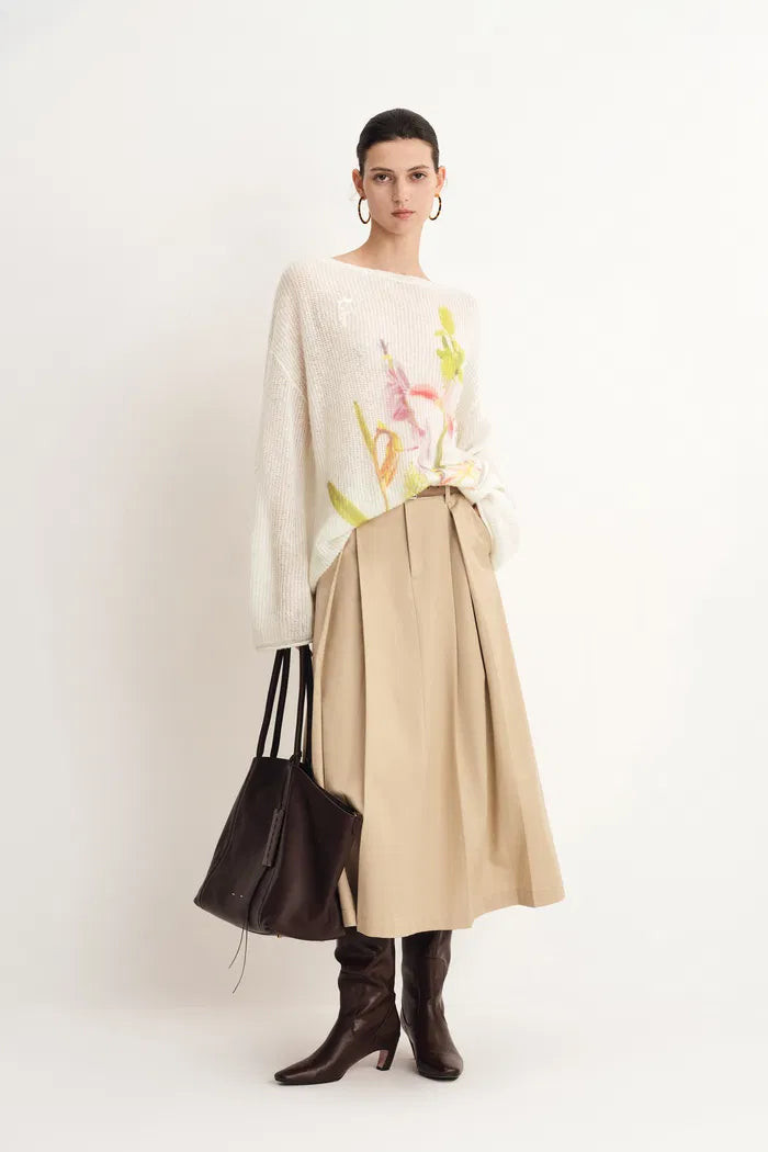 Blair Hand Embroidered Flora Sweater inWool-Alpaca Blend | Fabrique