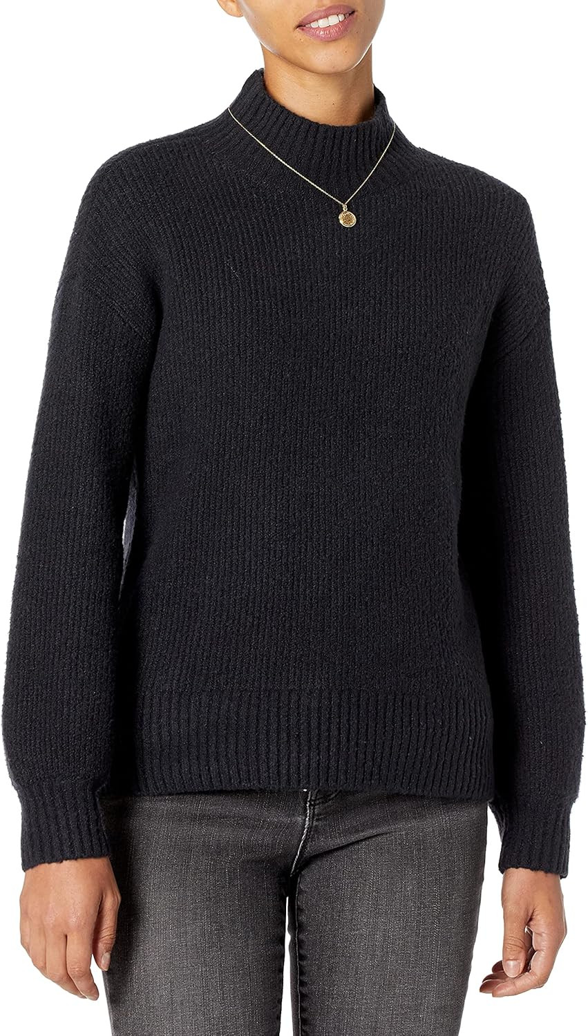 Goodthreads Women's Boucle Shaker Stitch Balloon-Sleeve Sweater | Amazon (US)