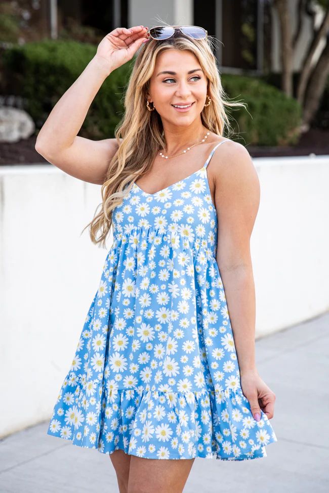 Keep Blooming Blue Floral Mini Dress | Pink Lily