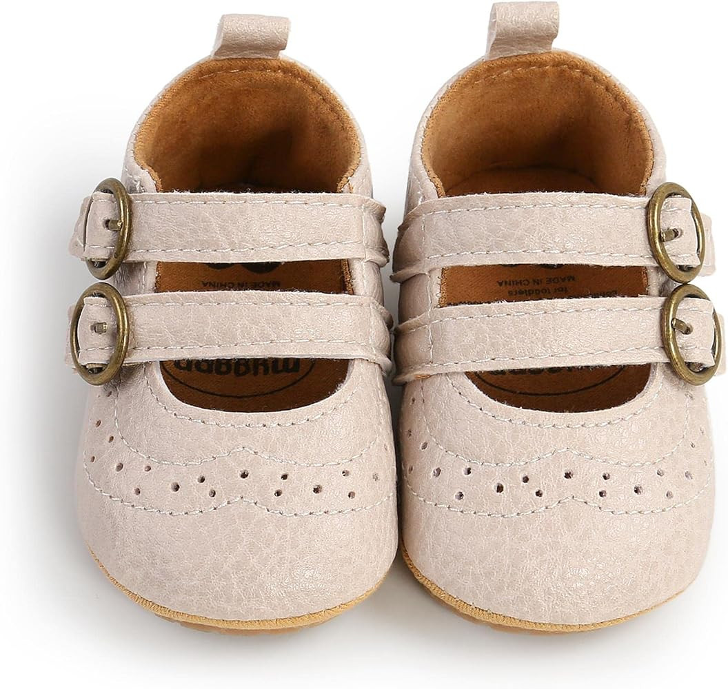 Baby Girls Mary Jane Flats Dress Shoes with Bowknot, Infant Shoes 0-18Months Crib Shoes PU Leathe... | Amazon (US)