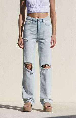 Light Indigo Ripped '90s Boyfriend Jeans | PacSun