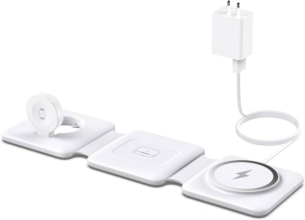 Charging Station for Apple Multiple Devices - 3 in 1 Foldable Magnetic Wireless Charger Dock - Tr... | Amazon (US)