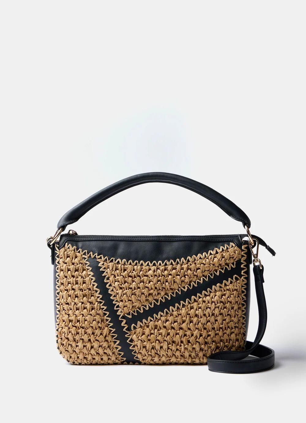 Neutral Woven Crossbody Bag | Mint Velvet