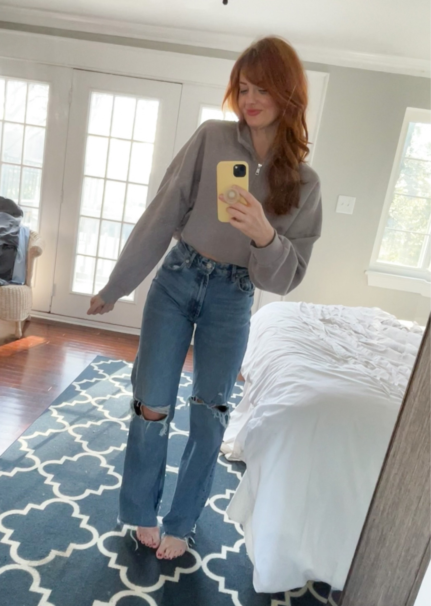 I have been living in this half zip from  Abercrombie! So comfy. It’s the gray color, but has a kind of mauve hue to it. Love it. Sized up to a large. 

#LTKfit #LTKFind #LTKstyletip