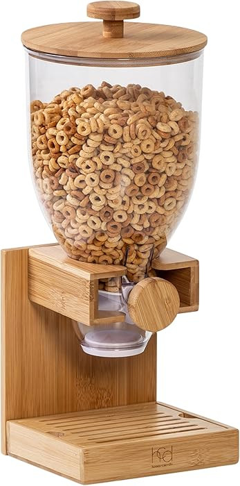 Honey-Can-Do Bamboo Cereal Dispenser, Food Storage Container for Pantry, Kitchen Counter, Organiz... | Amazon (US)