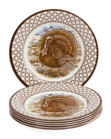 6pk Porcelain Royal Stafford Pheasants Dinner Plates | TJ Maxx