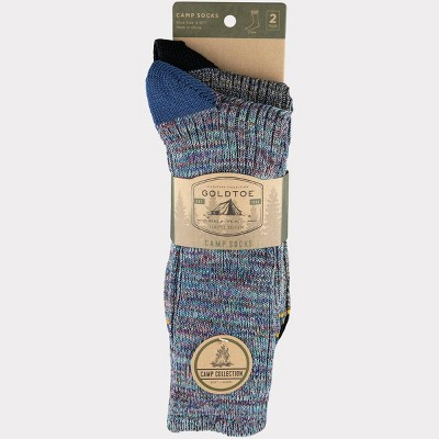 Signature Gold by GOLDTOE Men's Marbled Boots Socks 2pk - Navy/Black 6-12.5 | Target