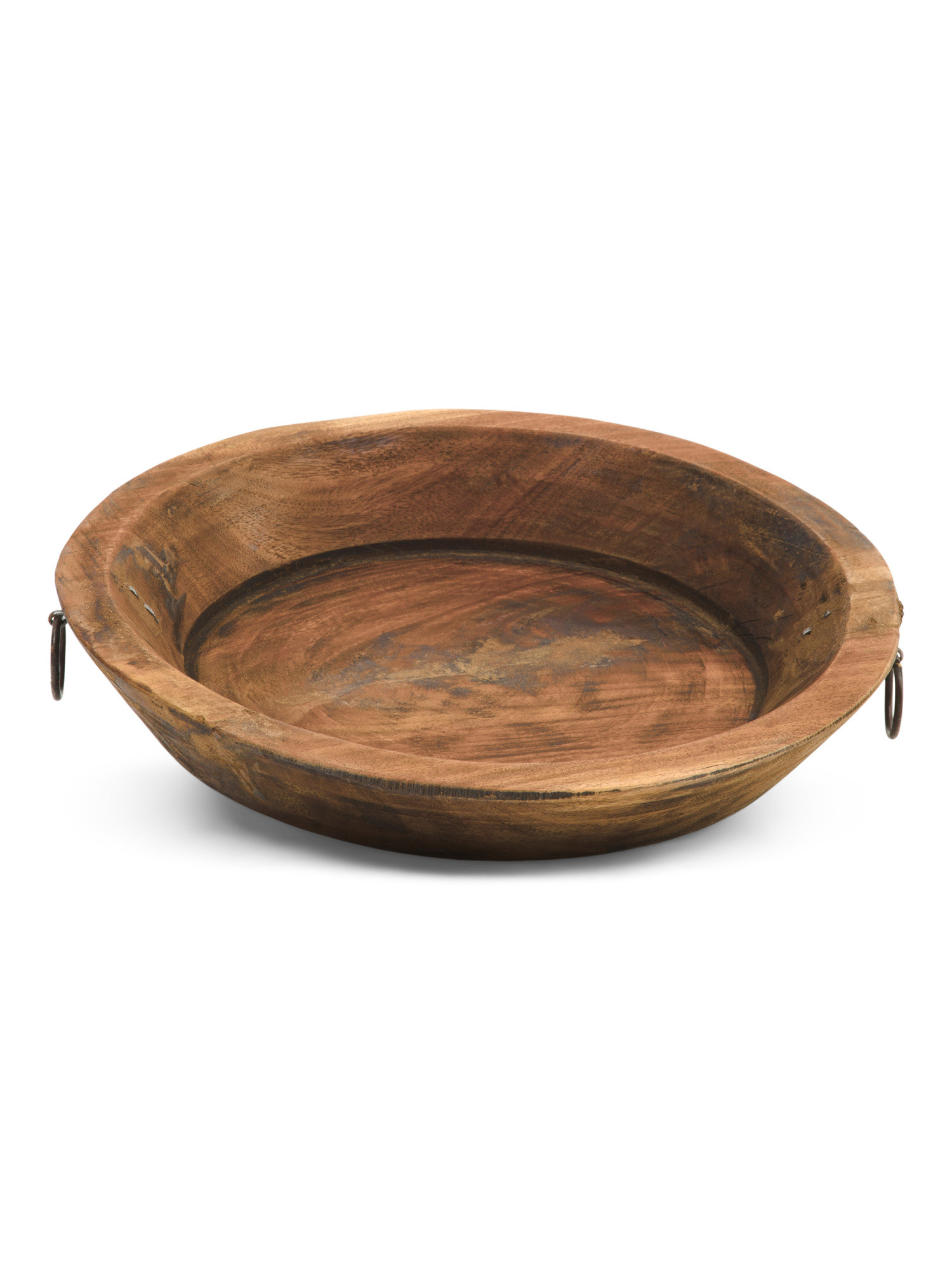 12in Vintage Reclaimed Wood Bowl With Iron Handles | Home | Marshalls | Marshalls