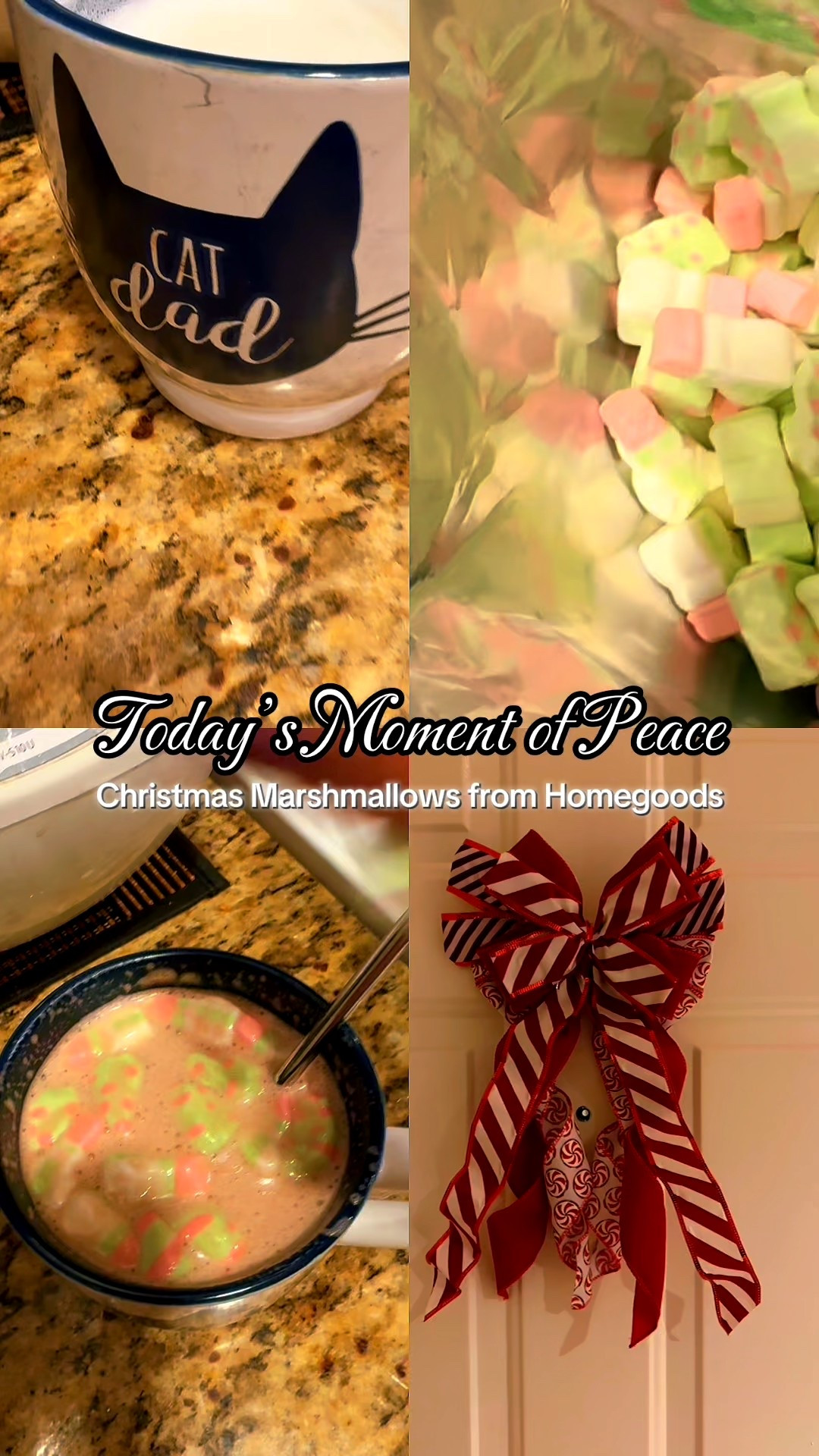 Today’s Moment of Peace—Christmas Marshmallows from Homegoods:

I found my peace making hot cocoa with Christmas marshmallows from Homegoods. Create your own version and follow the steps in this video. Save this video so you can easily refer back to it when you need to find your next moment of peace. 

#LTKfoodie #LTKdayinmylife #LTKHoliday