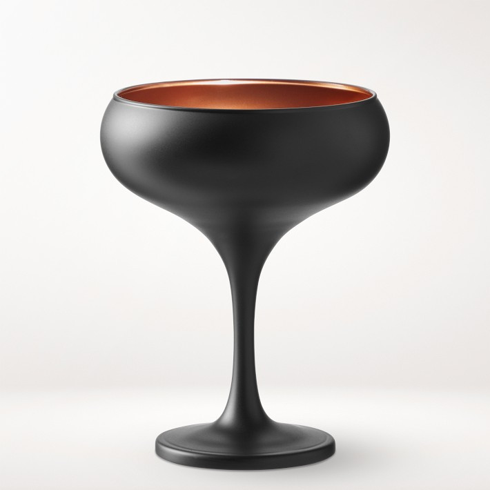 Black Matte & Copper Coupe Glasses | Williams-Sonoma